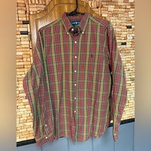 Vintage 90’s Polo by Ralph Lauren plaid button down with green pony size XL
